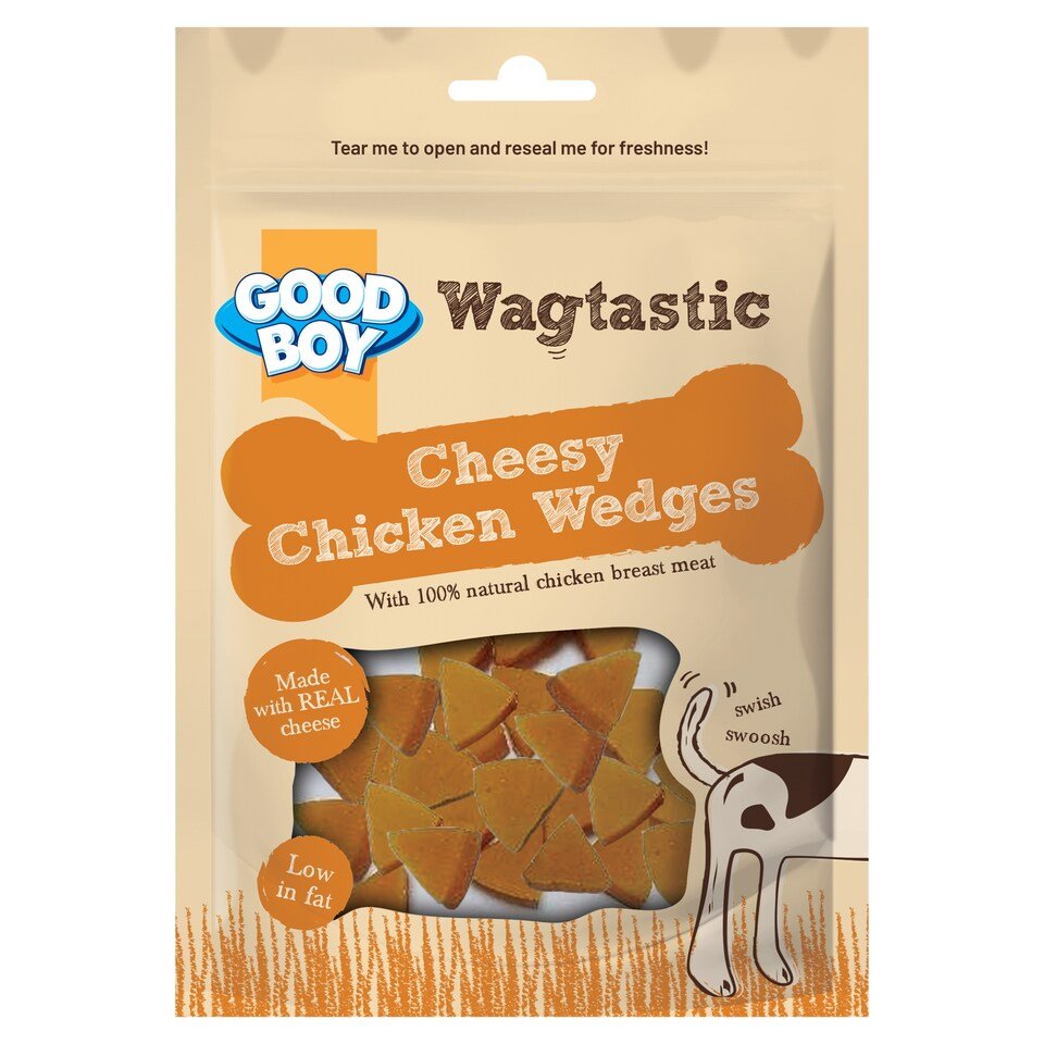 Good Boy Wagtastic Cheesy Chicken Wedges Dog Treats 80g | UK Seller product pack