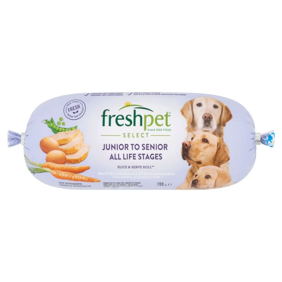 Freshpet All Life Stages Turkey with Peas & Carrots Fresh Dog Food Roll 700g | UK Seller product pack