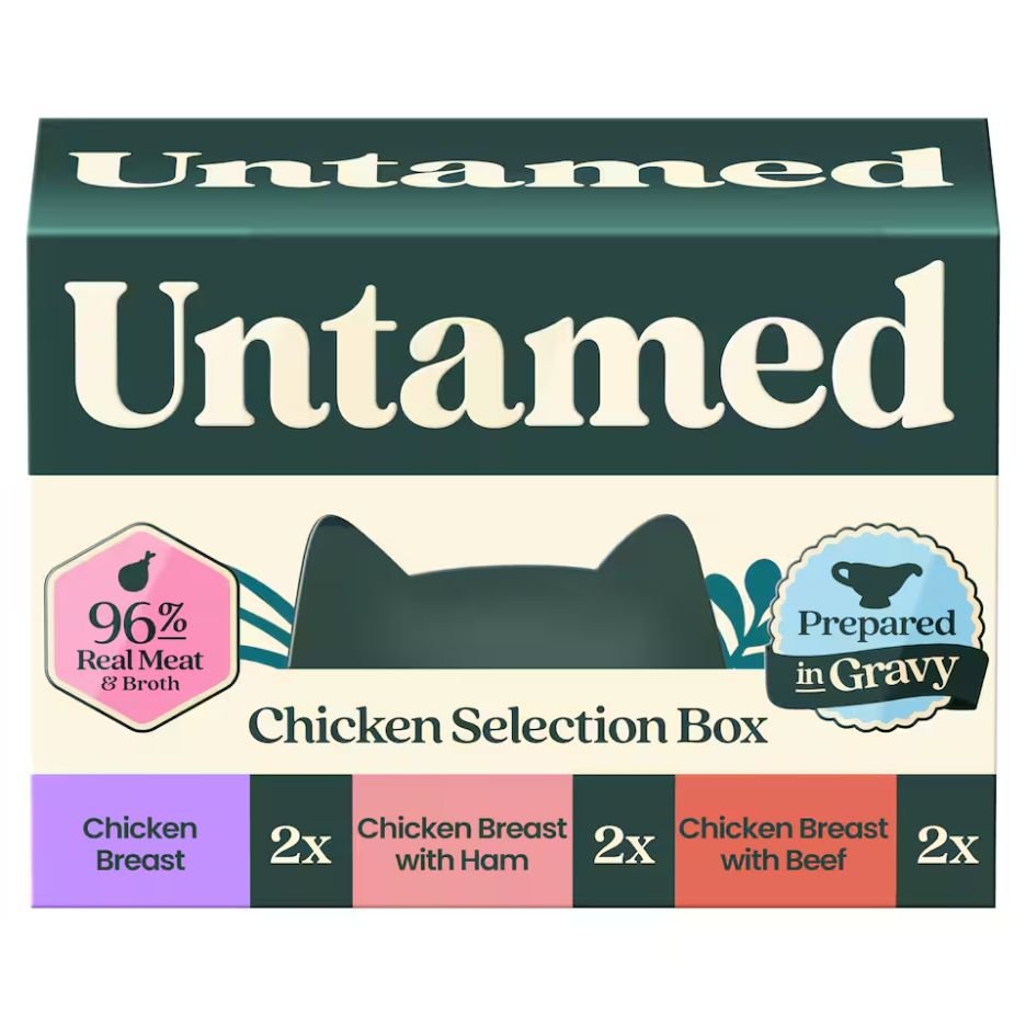 Untamed Chicken Selection Box in Gravy Cat Food 6 x 75G | UK Seller product pack