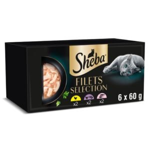 SHEBA Filets Adult Wet Cat Food Tray with Chicken and Fish in Gravy 6 x 60g | UK Seller product pack