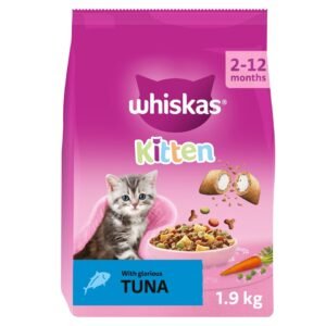 WHISKAS 2-12mths Complete Kitten Dry Cat Food with Tuna 1.9kg | UK Seller product pack