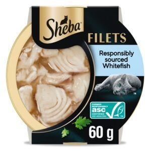 SHEBA Filets Adult Wet Cat Food Tray with Whitefish in Gravy 60g | UK Seller product pack