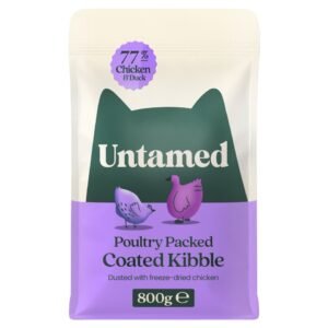 Untamed Coated Kibble Chicken and Duck Cat Food 800g | UK Seller product pack