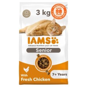 IAMS Advanced Nutrition Senior +7 Cat Dry Food with Fresh Chicken 3kg | UK Seller product pack