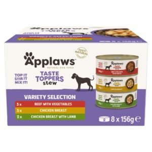Applaws™ Taste Toppers Natural Wet Dog Food Variety Stew Selection Tins 8 x 156g | UK Seller product pack