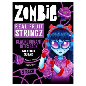 Zombie Real Fruit Stringz Blackcurrant No Added Sugar 5x20g | UK Seller