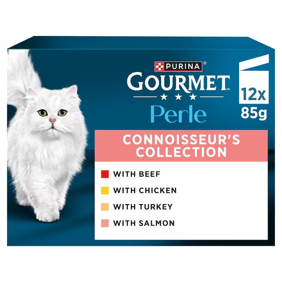 GOURMET Perle Connoisseur's Selection in Gravy Wet Cat Food 12x85g | UK Seller product pack
