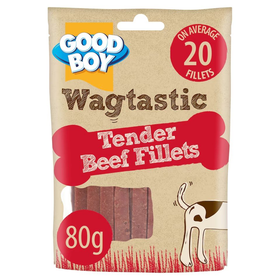 Good Boy Wagtastic Dog Treats Beef Fillets 80g | UK Seller product pack