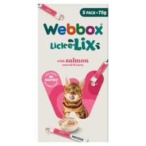 Webbox Lick-e-Lix Cat Treats - Salmon 5 x 15g | UK Seller product pack