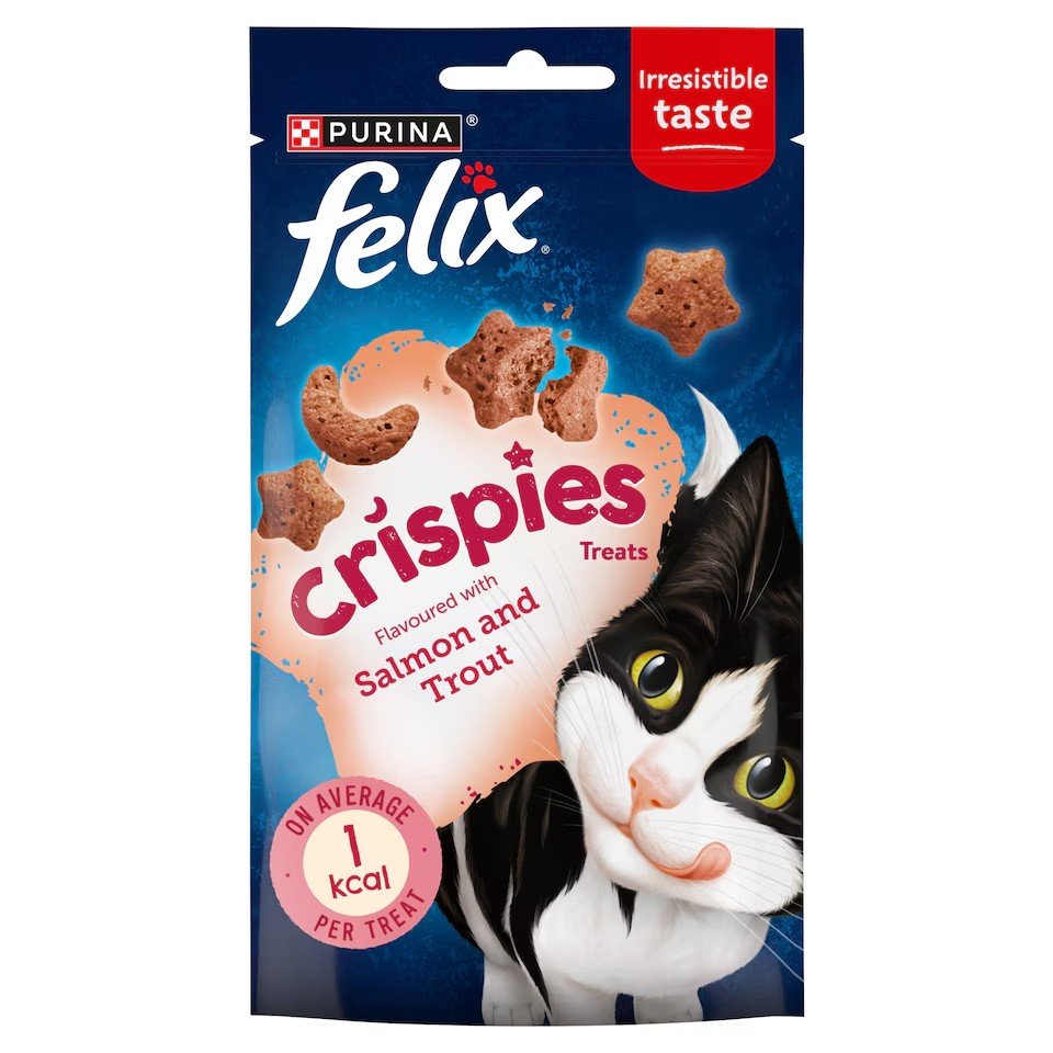 Felix Crispies Cat Treats Salmon & Trout 45G | UK Seller product pack