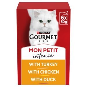 GOURMET Mon Petit Meaty Variety Duck; Chicken; Turkey Wet Cat Food 6x50g | UK Seller product pack