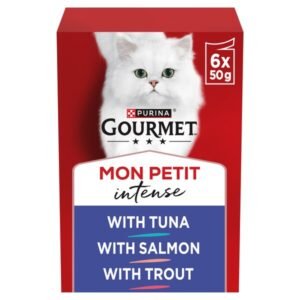 GOURMET Mon Petit Fish Variety Tuna; Salmon; Trout Wet Cat Food 6x50g | UK Seller product pack
