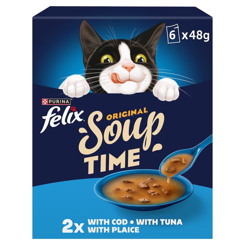 Felix Soup Original Wet Cat Food - Fish Selection 6x48g | UK Seller product pack