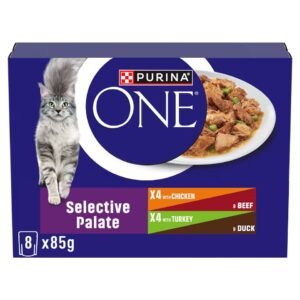 PURINA ONE Mini Fillets Selective Palate Wet Cat Food 8x85g | UK Seller product pack