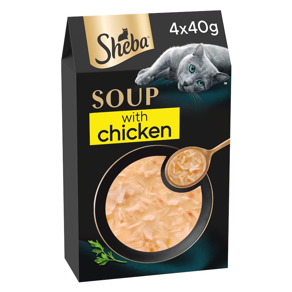 Sheba Classics Wet Cat Food Soup Pouches Chicken Fillet 4x40g | UK Seller product pack