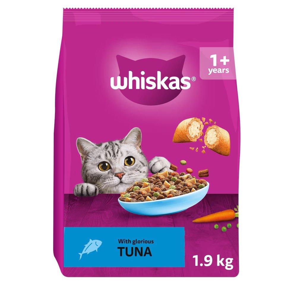Whiskas 1+ Adult Dry Cat Food Biscuits Tuna 1.9kg | UK Seller product pack