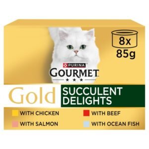 GOURMET Gold Succulent Delights Wet Cat Food 8x85g | UK Seller product pack