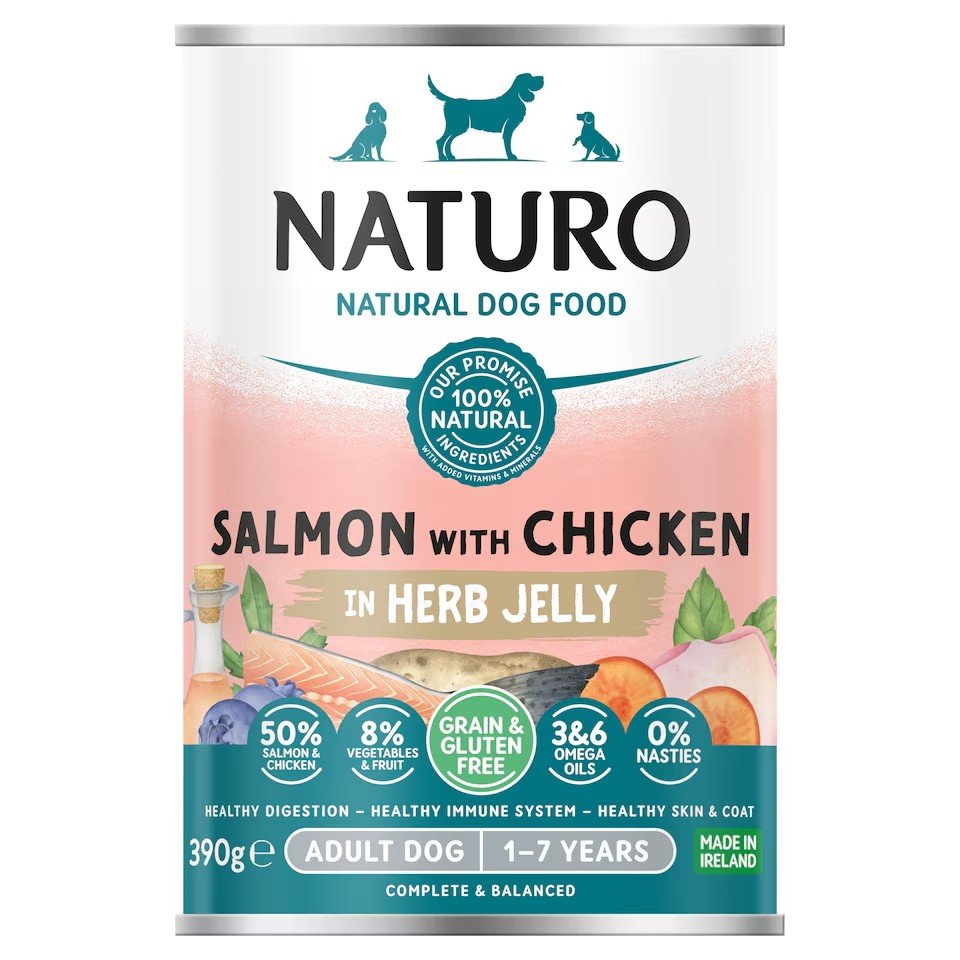 Naturo Adult Dog Food Grain & Gluten Free Salmon 390G | UK Seller product pack