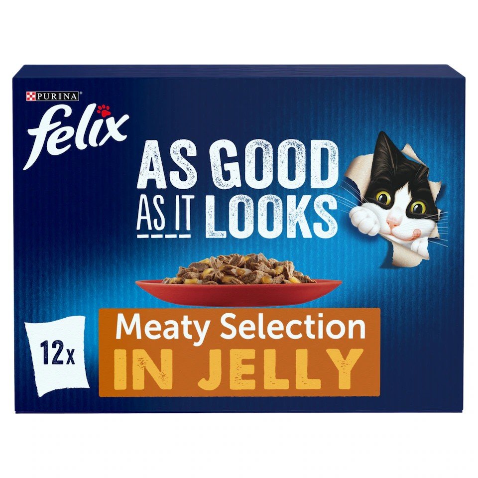 Felix As Good As it Looks Meaty Selection in Jelly Wet Cat Food 12x85g | UK Seller product pack
