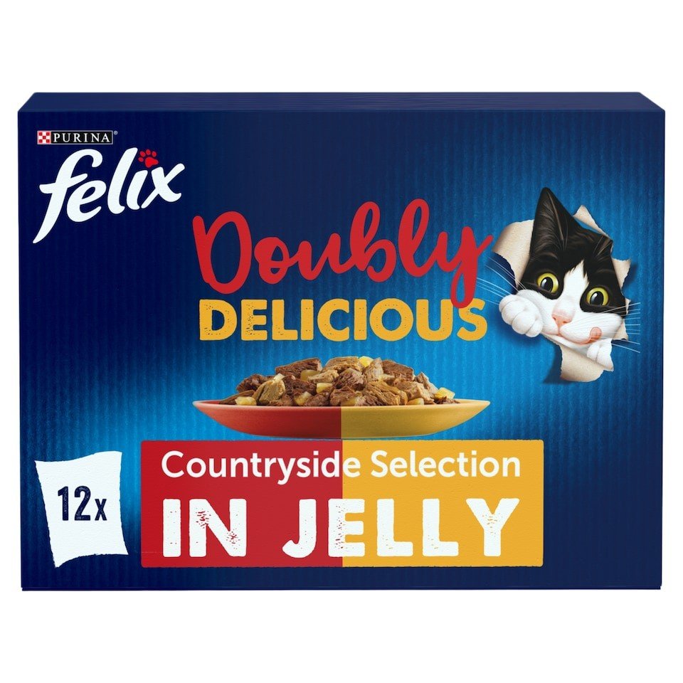 FELIX Doubly Delicious Countryside Selection in Jelly Wet Cat Food 12x85g | UK Seller product pack
