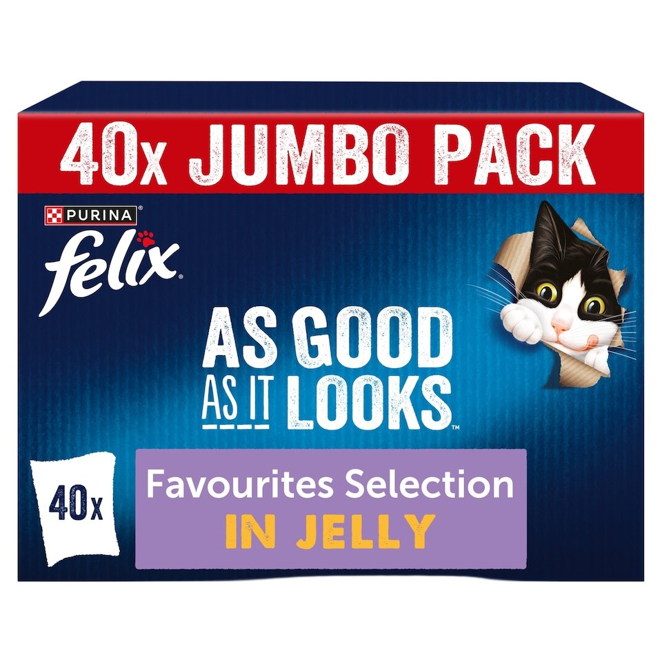 Felix As Good As It Looks Favourites Selection in Jelly Wet Cat Food 40x85g | UK Seller product pack