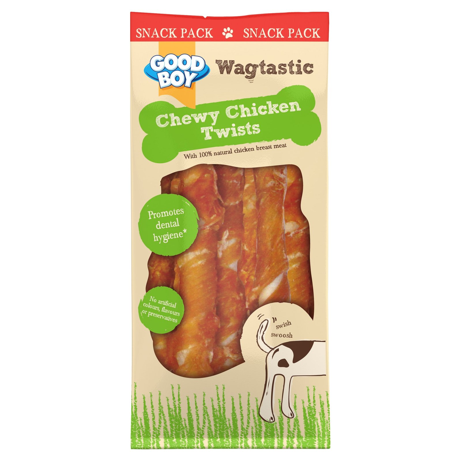 Good Boy Wagtastic Chewy Chicken Twists Dog Treat 27g | UK Seller product pack