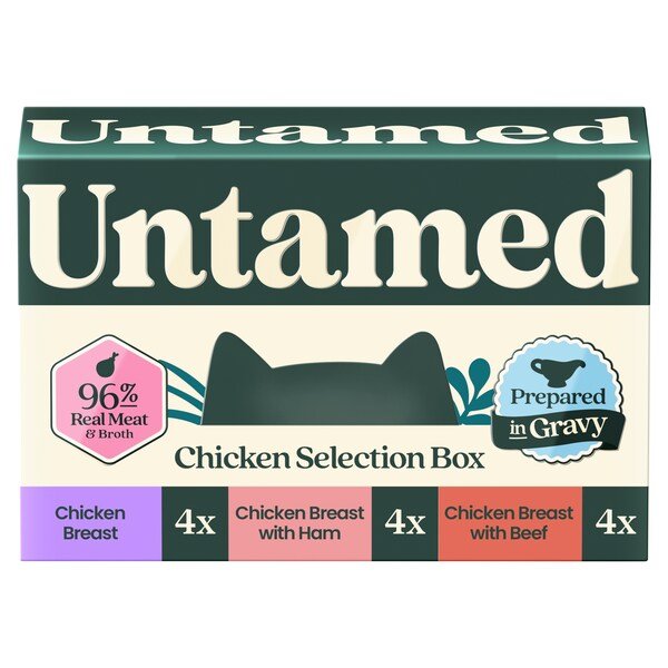 Untamed Chicken Selection Box in Gravy Cat Food 12 x 75G | UK Seller product pack