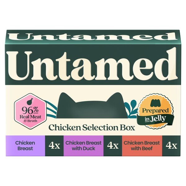 Untamed Chicken Selection Box in Jelly Cat Food 12 x 75G | UK Seller product pack