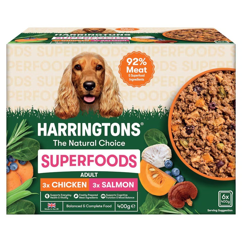 Harringtons Superfoods Adult Chicken & Salmon 6x400g | UK Seller product pack
