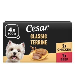 CESAR Wet Dog Food Classic Terrine with Chicken in Loaf 4 x 300g | UK Seller product pack