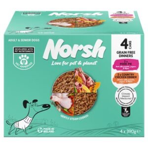 Norsh Grain Free Pork pie & Chicken Dinner Dog Food 4x390g | UK Seller product pack
