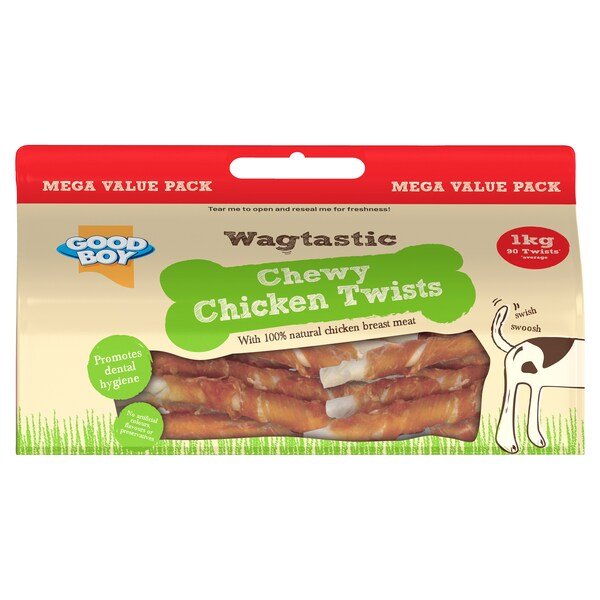 Good Boy Wagtastic Chicken Twists Dog Treats Mega Value Pack 1kg | UK Seller product pack