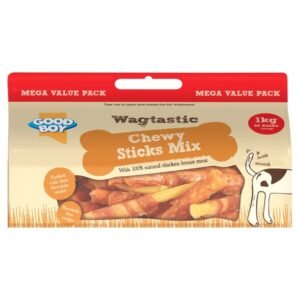 Good Boy Wagtastic Chewy Sticks Mix Dog Treats 1kg | UK Seller product pack
