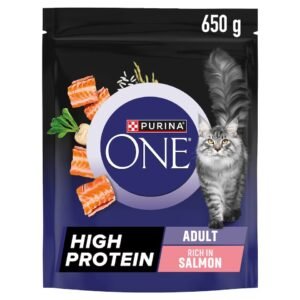 PURINA ONE High Protein Salmon Adult Cat Food 650g | UK Seller product pack