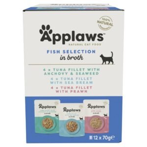 Applaws Natural Wet Cat Food Fish Selection in Broth Pouches 12 x 70g | UK Seller product pack