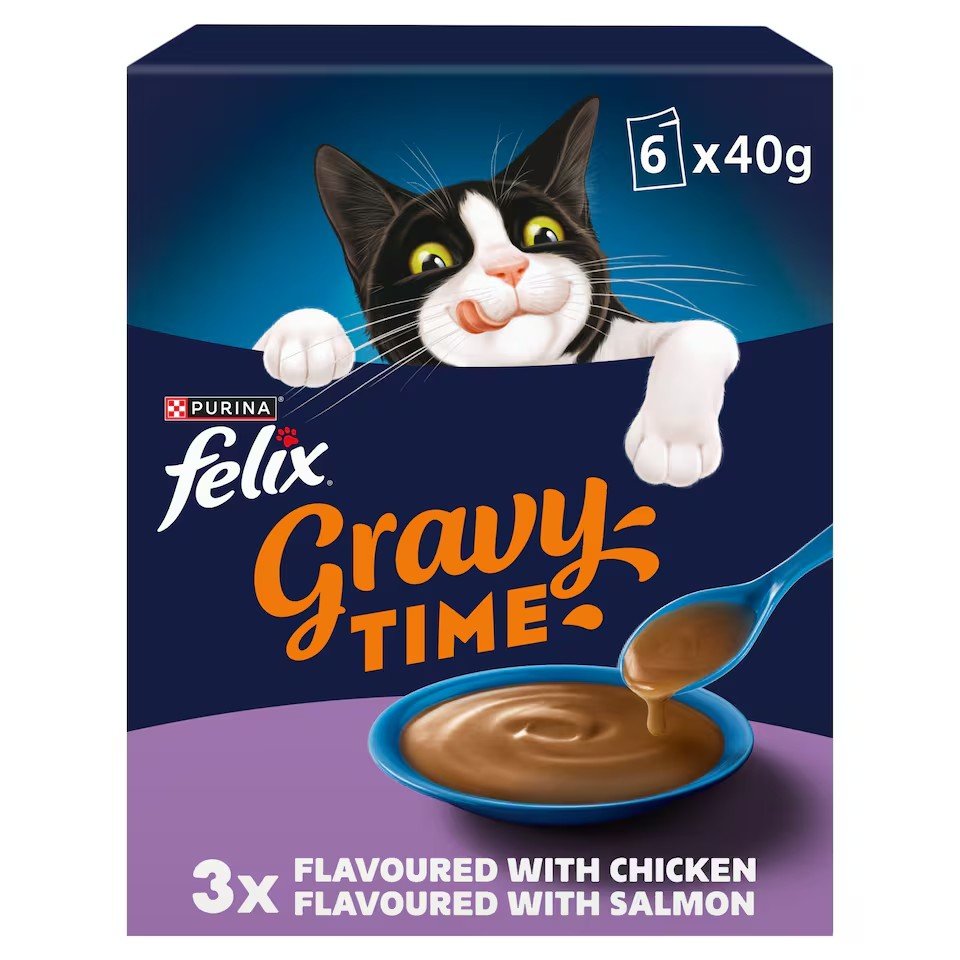 FELIX Gravy Time Chicken and Salmon Wet Cat Food 6x40g | UK Seller product pack
