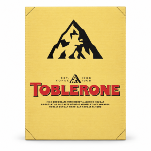 Toblerone milk chocolate 24 x 35g box front on white background