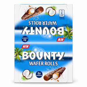 Bounty Wafer Rolls coconut and milk chocolate 12 pack box