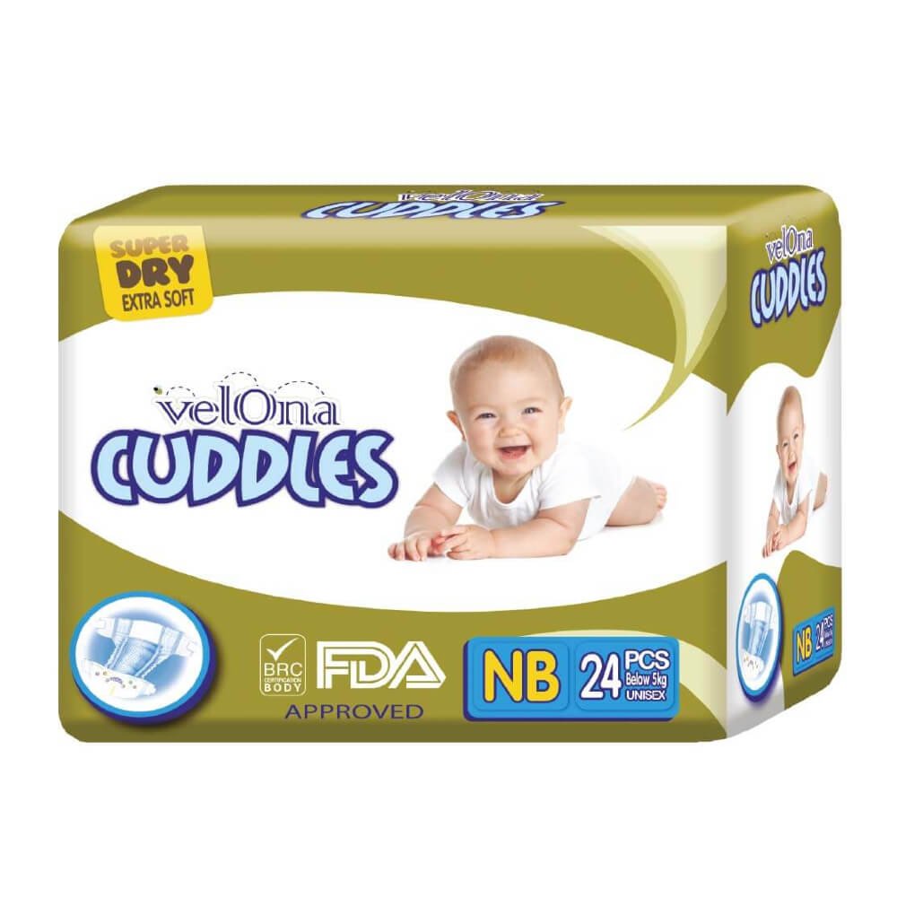 Velona Cuddles Jumbo Newborn Baby Diapers - 24 Pack